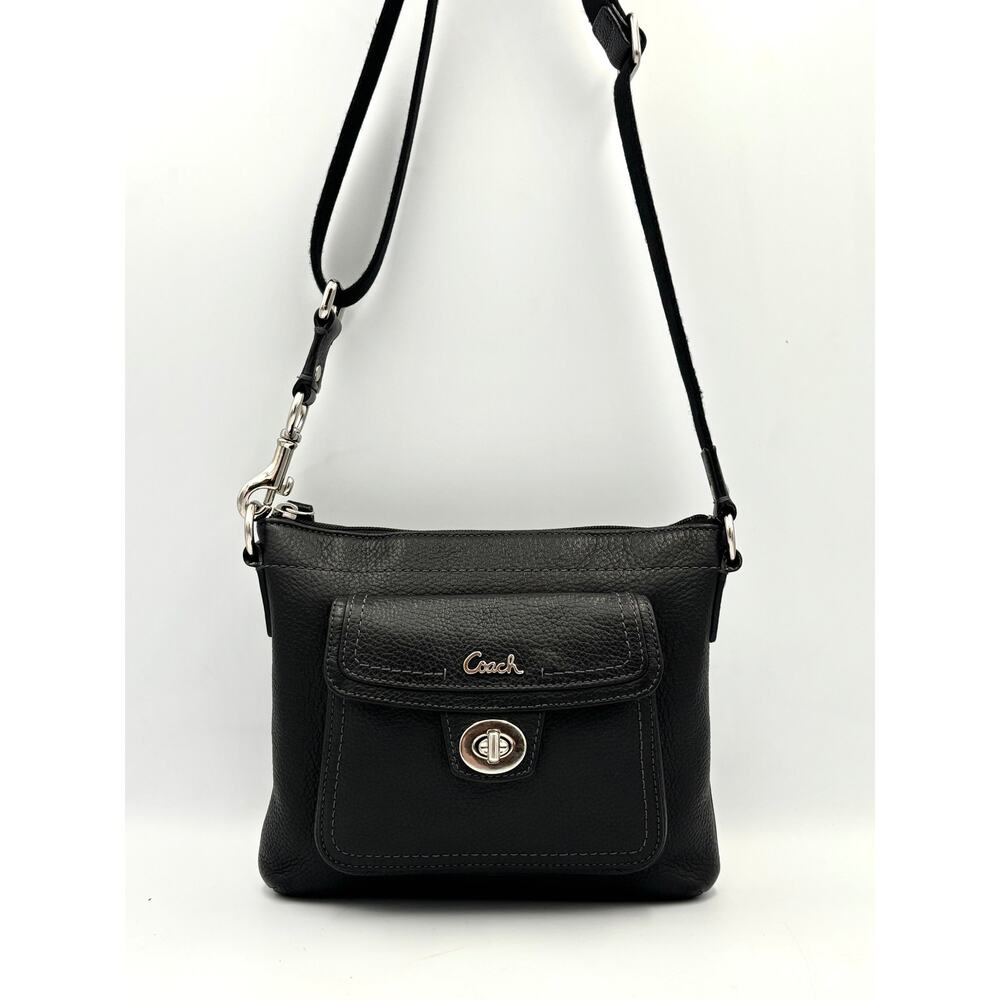 Coach Y2K Penelope Leather Swingpack | Vintage Turnlock Black Crossbody Bag
